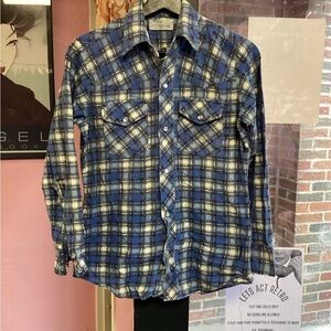 JCPenney Blue and White Checkered Flannel